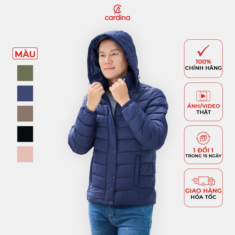 Áo phao nam CARDINA chần bông siêu nhẹ cản gió chống nước phom dáng trẻ trung năng động Y25 4PNM01