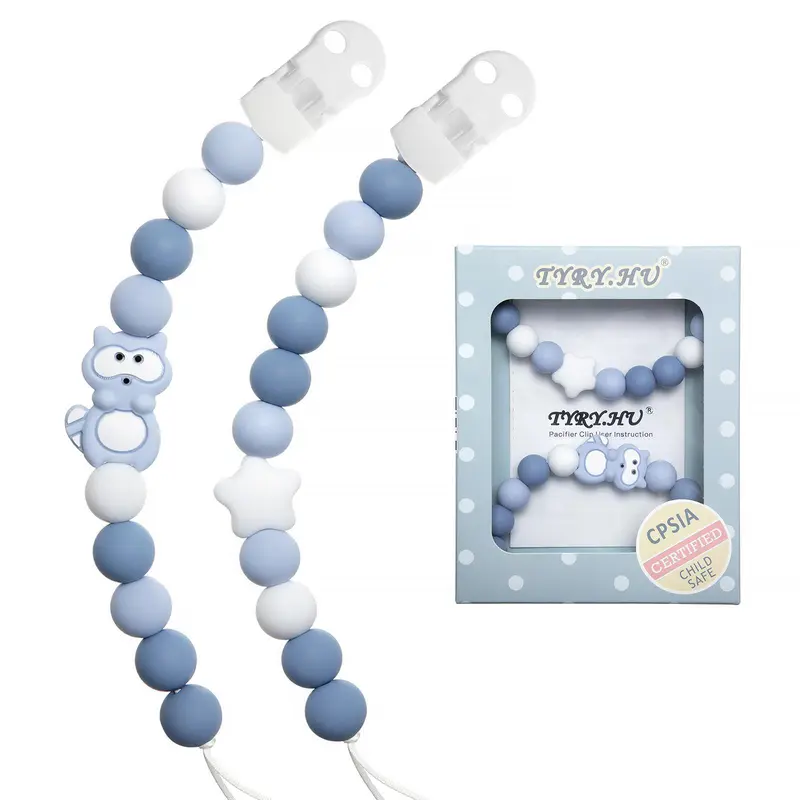 Silicone Pacifier Chain, 2 Counts/set Baby Teether Pacifier Anti-drop Chain, Baby Teething Relief Pacifier Holder, Baby Teether, Baby Care & Health 0