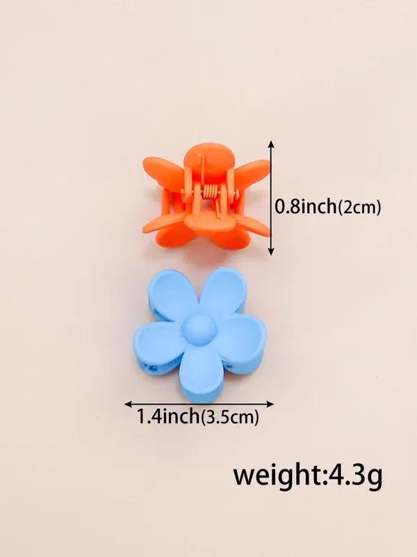 8pcs Colorful Cute Mini Flower Design Matte Hair Clips, Candy Color Small Floral Hair Clips, Casual and Versatile Hair Accessories for Women & Girls 1