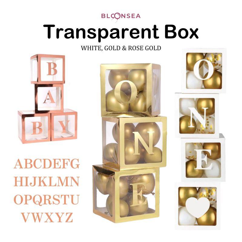 Transparent Balloon Box Custom Raya Theme Name Block Cube Boxes ...