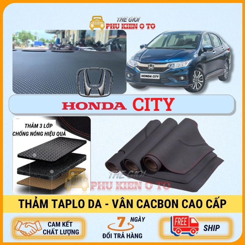 Thảm taplo ô tô HONDA CITY 2015 - 2024  da Cacbon cao cấp, chống nóng ô tô hiệu quả