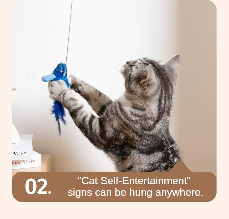 Product Introduction of Cat toy sound-emitting bird simulation can call bird hanging cat teasing stick for kittens to self-entertain and relieve boredom cat teasing toy 4