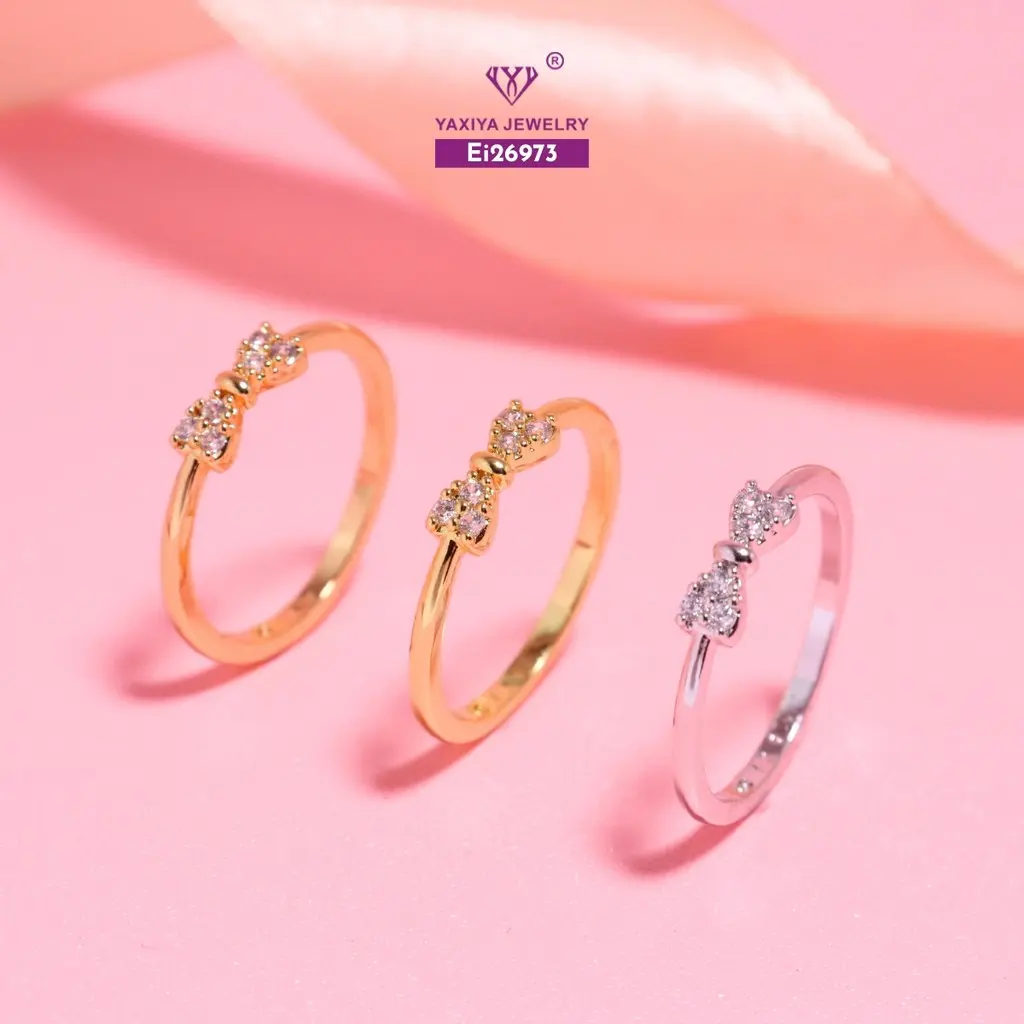 Yaxiya Cincin Wanita Pita Permata Perhiasan Aksesoris Trendy X4-117
