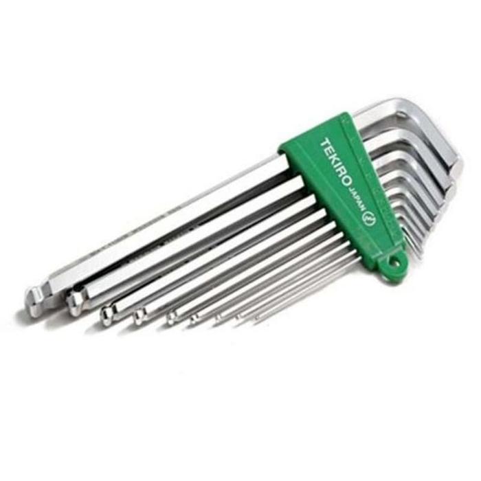 Gambar TEKIRO KUNCI L BALLPOINT PANJANG SET 9 Pcs HEX KEY LONG HK-BP1204 dari Drill&Co Kota Administrasi Jakarta Barat Tokopedia