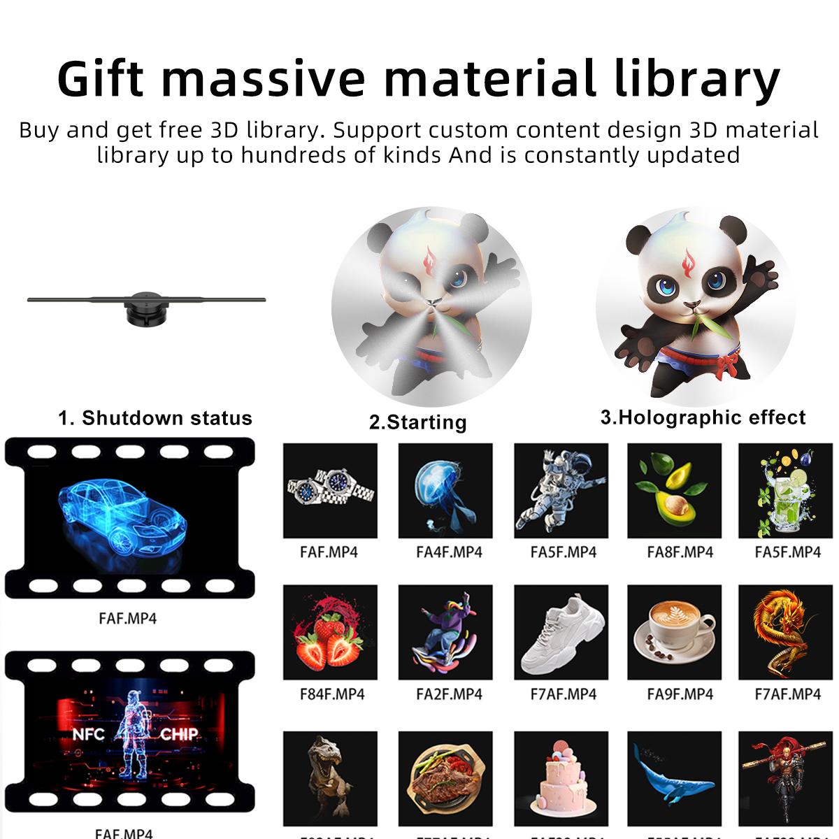 3D Hologram Fan WiFi 3D Holographic Projector Advertising Display HD Light Holographic Projector for Stores Bars Party Xmas - Image 5