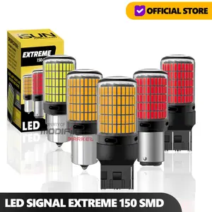 Lampu LED Signal Mobil ISUN EXTREME 150 SMD ANTI HYPERFLASHING Lampu Sein Mundur Rem Ritting 1156 BA15S BAU15S 1157 BAY15D 7440 7443 T20 DC12V/25W