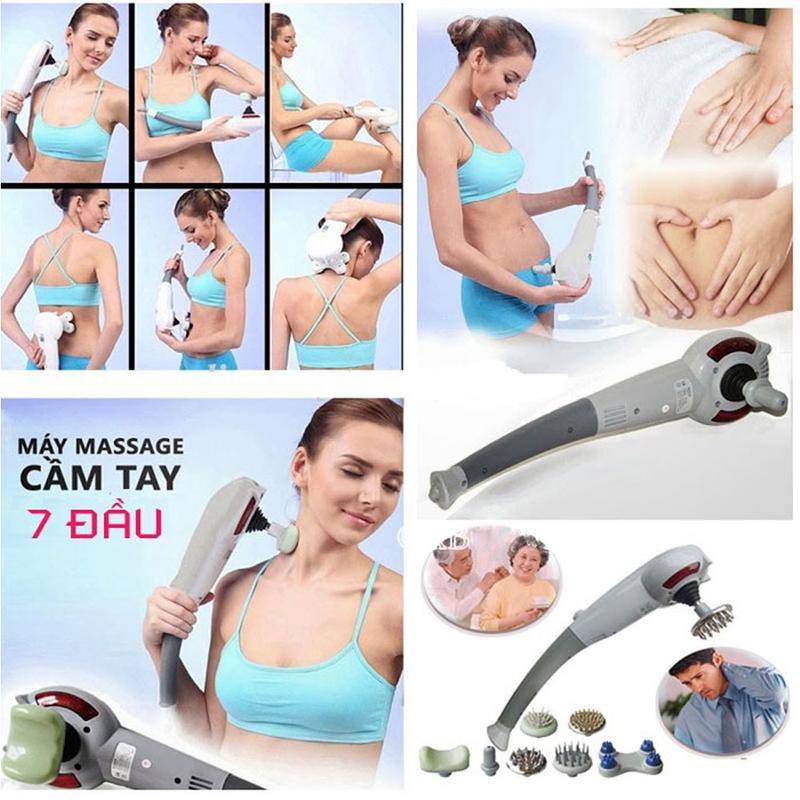 Máy Massage Cầm Tay 7 Đầu Akiko A-999 Công Nghệ Nhật Bản, Siêu Mạnh 7