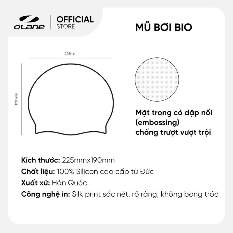 Mũ Bơi / Nón Bơi Silicon Người Lớn Olane Bio cho Nam và Nữ Sport 2