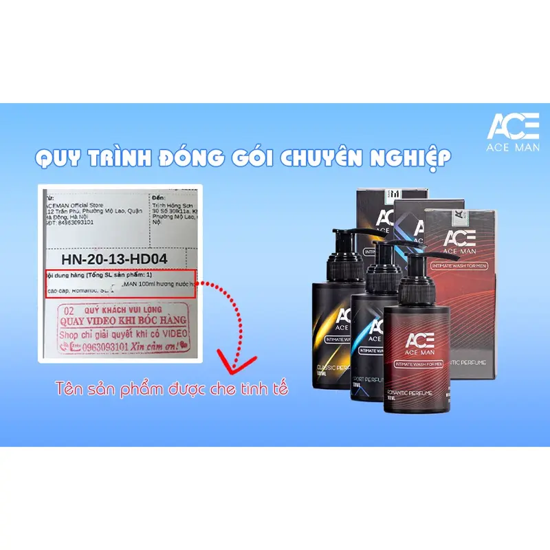 Combo 2 chai Dung Dịch Vệ Sinh Nam Giới ACEMAN hương nước hoa 100ml/chai đa dạng style có hộp đựng sang trọng Dưỡng Thể Làm Đẹp Da Dưỡng Body 5