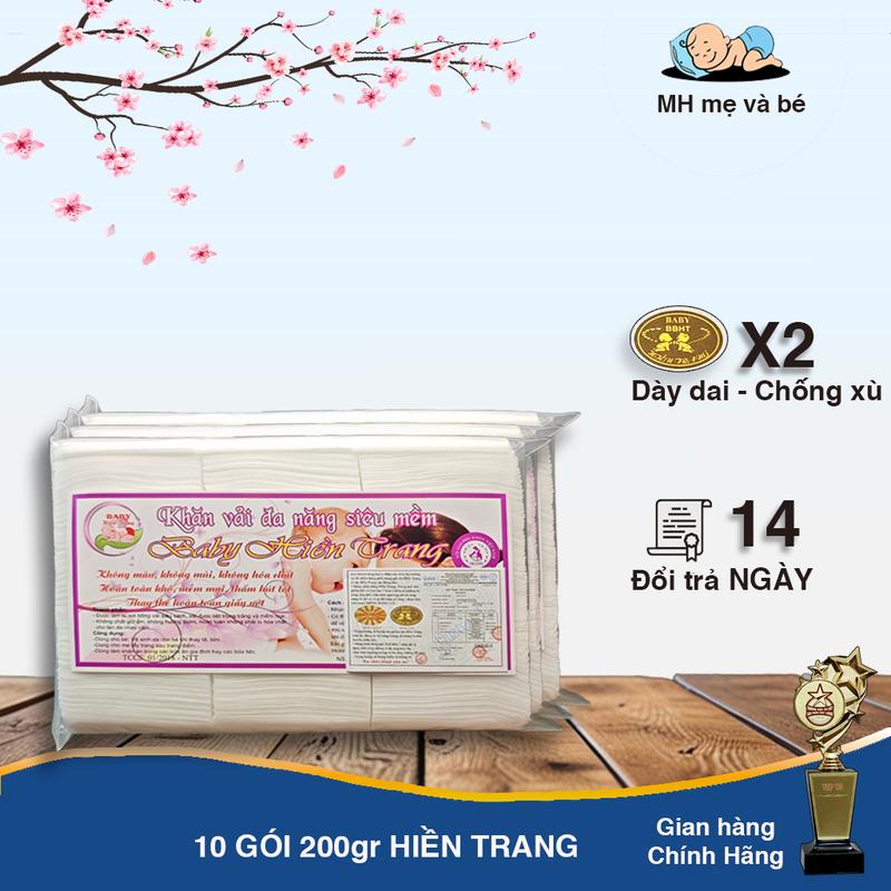 BAO SHIP Combo 10 Gói Khăn Đa Năng Hiền Trang 200g Dùng Cho mẹ và bé siêu mềm