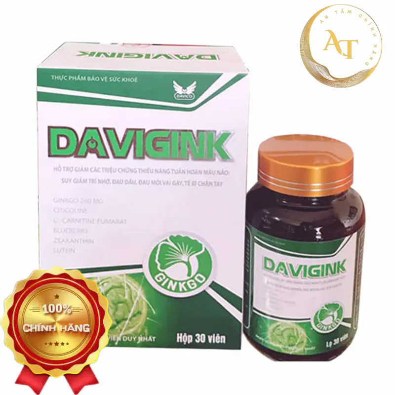 [CHÍNH HÃNG] VIÊN UỐNG DAVIGINK HỘP 30 VIÊN CẢI THIỆN THIỂU NĂNG TUẦN HOÀN NÃO 2