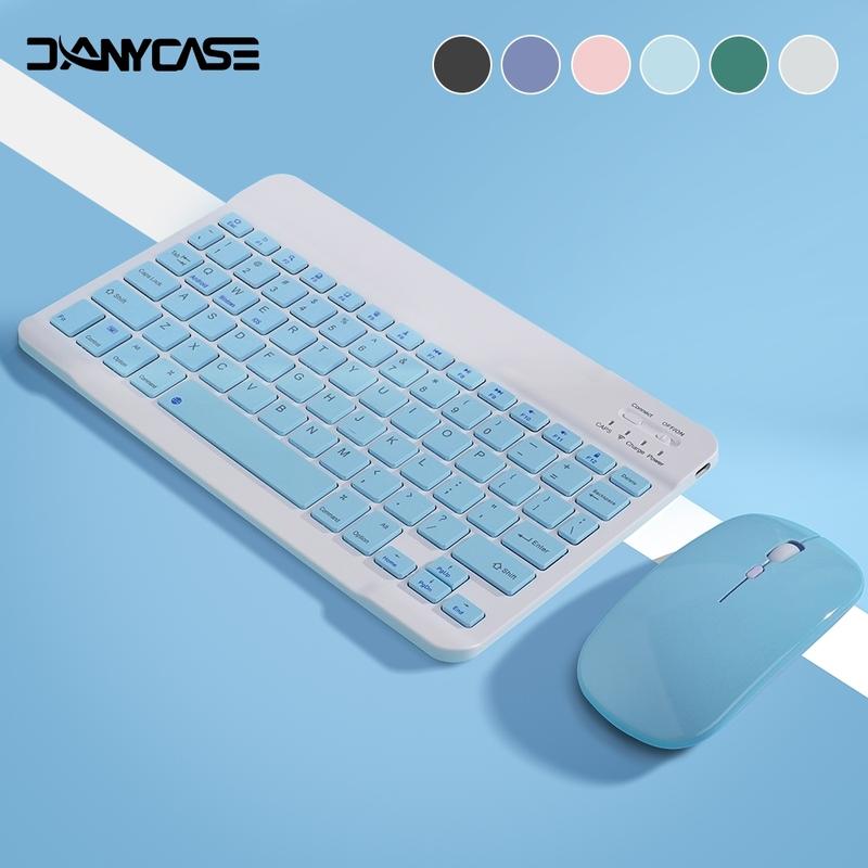 Bộ bàn phím và chuột đầy màu sắc cho iPad Android iOS Tablet for iPad Samsung Xiaomi Huawei Tablet Infinix XPad Redmi Pad Bàn phím không dây 10 inch đầy màu sắc