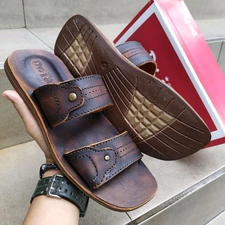 Sandal Lelaki Ban 2 Asli Kulit Sapi | Kode 4012 Sol Karet 0