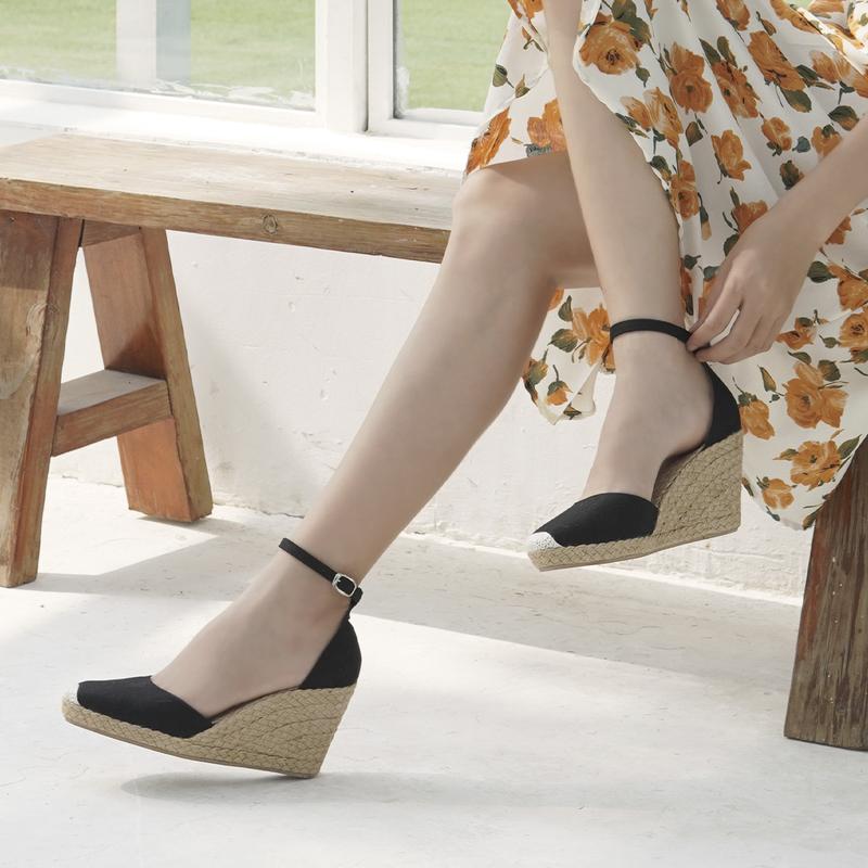 [LILIW SHOES] Giày Cao Gót Nữ Cao 8cm Kín Mũi Quai Cổ Chân Sang Trọng - CƠ BẢN (Đen/Kem) 2