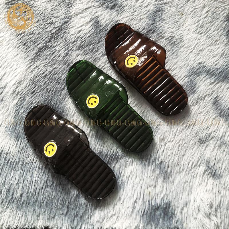 Dép vip mặt cười nữ nam DéP nhựa trong suốt Quai Ngang đi trong nhà văn phòng nhà tắm