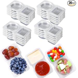 Disposable Sauce Cup, 1 Set Sauce Container with Lid, Dipping Sauce Box for Salad Dressing, Condiment, Ketchup, Kitchen Storage Accessories