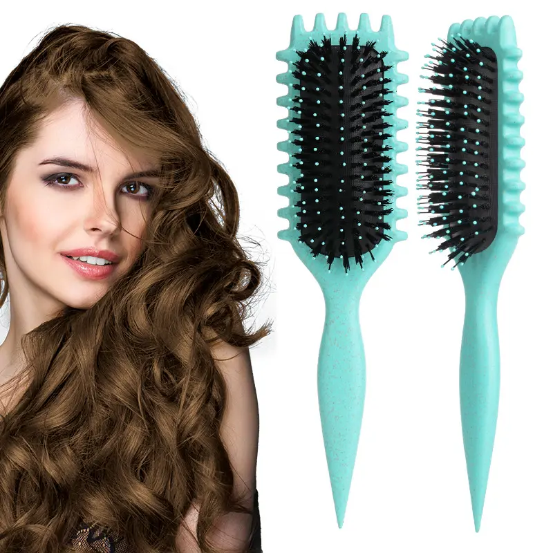 Curls Define Styling Brush Boar Bristle Detangling Hair Brush Tangled Hair Comb Shaping Defining Curls Barber Salon Styling Tool