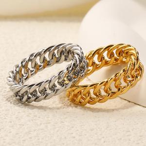 Cincin Keluli Titanium, Penyambungan Rantai Mudah, Untuk Wanita, Serba guna Niche Ins, Fesyen mewah, Elegan, Cincin Jari Telunjuk Pasangan, Ketibaan Baru Emas Perak Perhiasan Permata