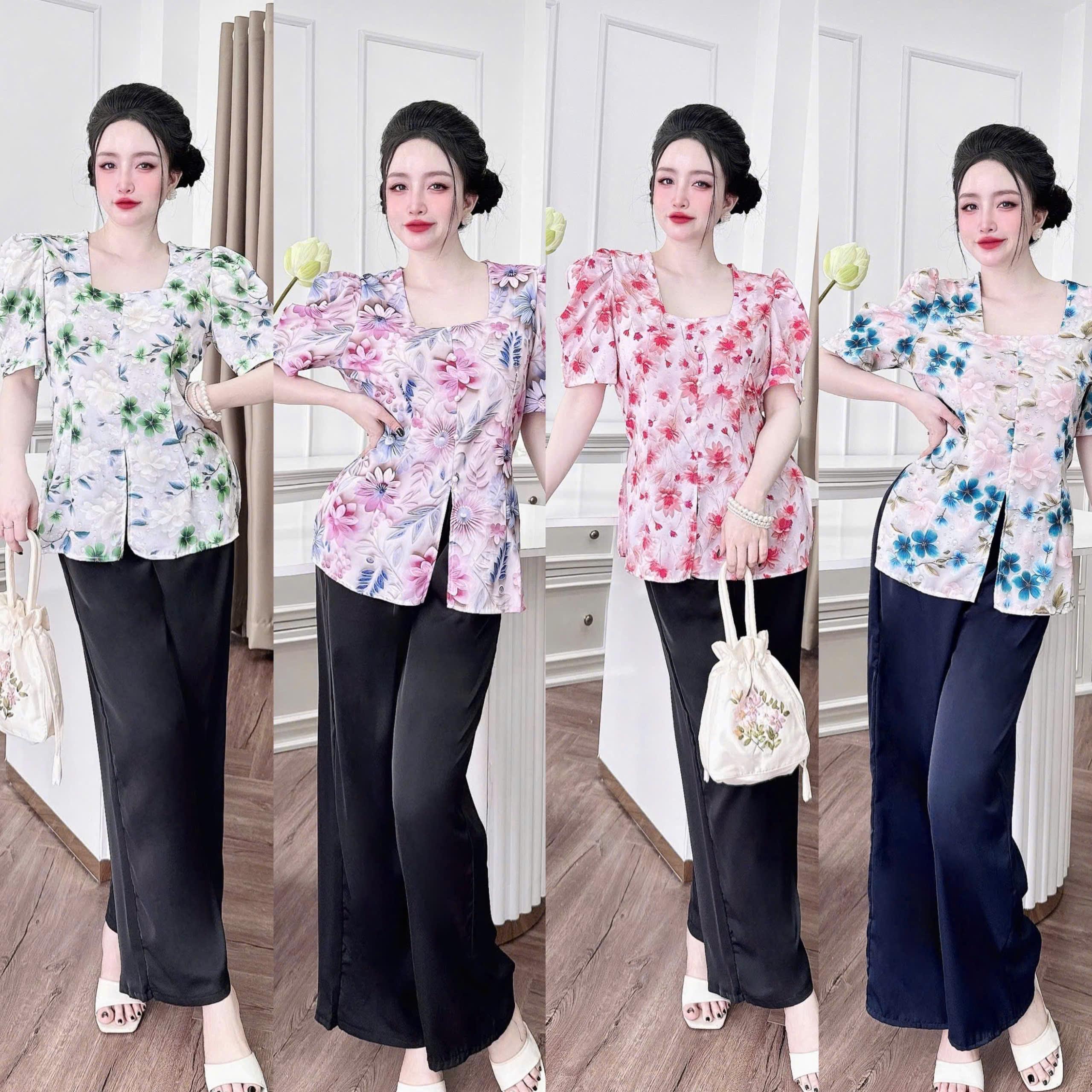 Đồ Bộ - Đồ Ngủ Quần Áo Vải Lụa Măng Gồ In 5D Sắc Nét Cao Cấp Tay Ngắn Quần Dài Pijama Bigsize 50-100kg - A.5428