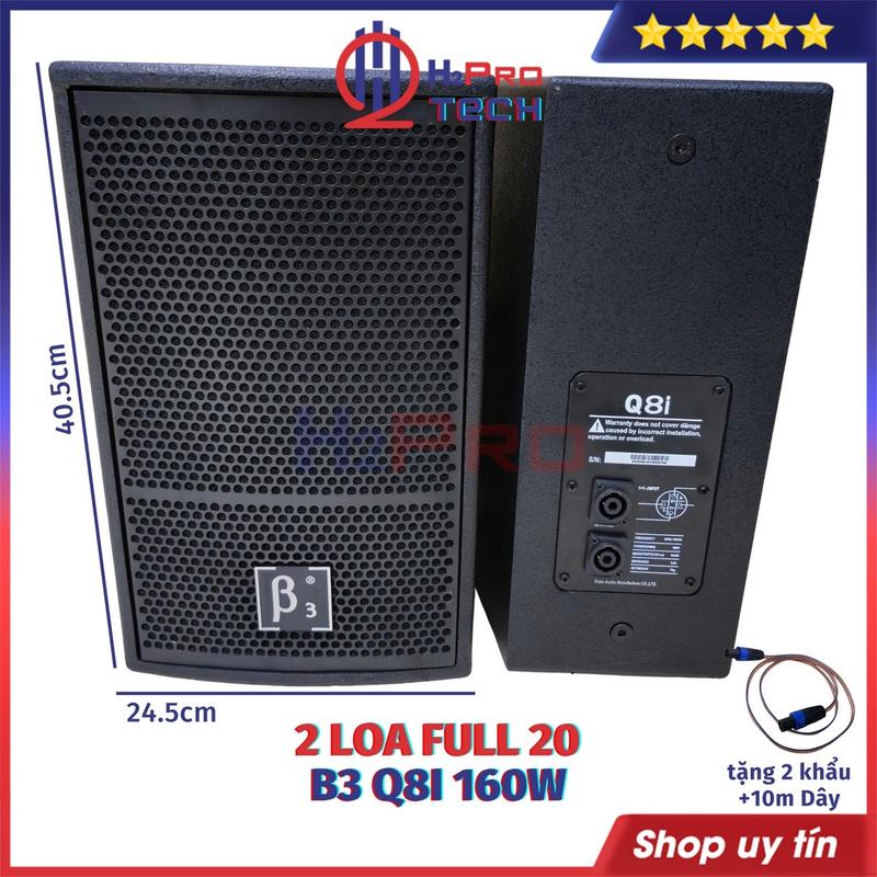 Loa Full 20 B3 Q8i 160W 2 Chiếc Tặng Dây Khẩu Loa Trợ Lời Bass 20 Nhỏ Gọn Lắp Vừa Ô Tô - H2Pro Tech