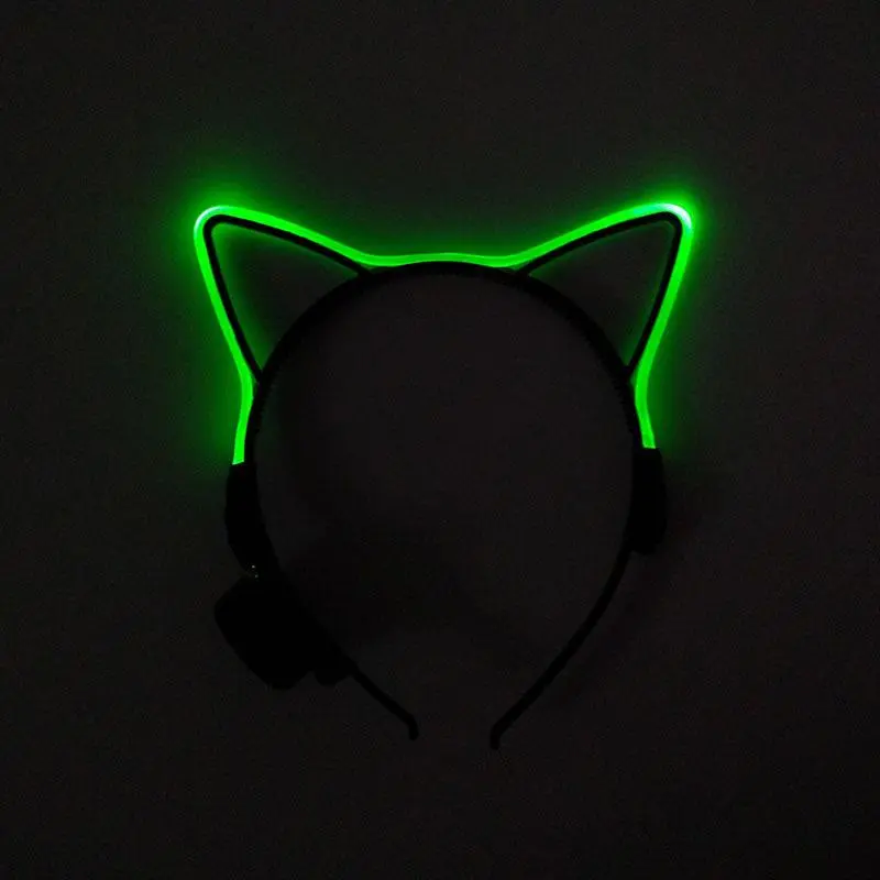 LED Light Up Cat Ear Headband, 1 Count Cute LED Headband, Party Decoration Supplies for Festival, Party, Concert, Photobooth Props 5
