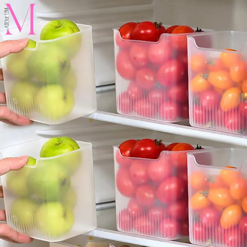 1/2/5Pcs Refrigerator Organizer Box Fridge Side Door Storage Containers Plastic Translucent Kitchen Fruit Spice Food Container Box Utensils Utensils