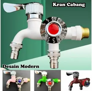 Kran Shower Cabang 2 Kran Cabang Engkol Kran Double Kamar Mandi PVC