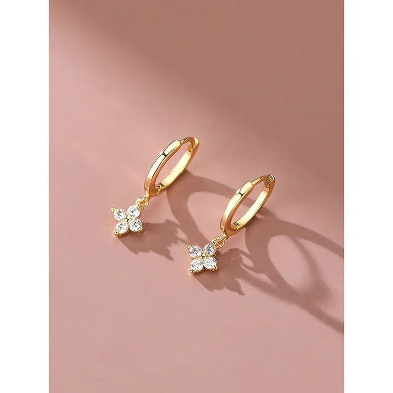 2pcs Luxury Zirconia Stud Earrings, Shiny & Sparkly Earrings As Sweet Jewelry Gift For Women Wedding Party men 0