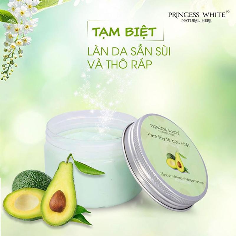 Kem tẩy tế bào chết mặt từ trái bơ Princess White 100g