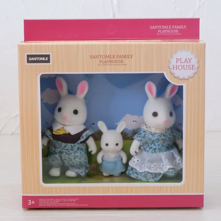Mini Doll Family Rabbit Bear Mouse Panda Koala Figure Mainan Boneka Mini Kecil Anak Mirip Sylvanian Boneka Lucu Murah Berkualitas