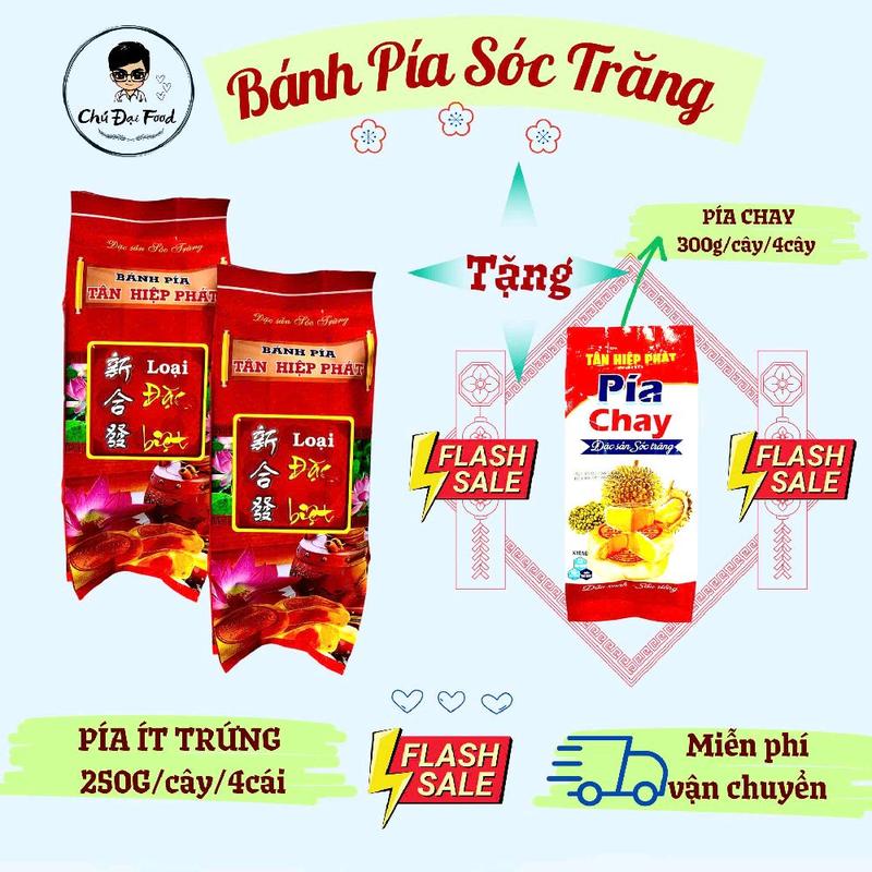 [CB_MẶN+CHAY]+QUÀ 0Đ-Mua 2 cây pía ít trứng ( 250g/cây/4cái )Tặng 1 chay 300g-THP 0