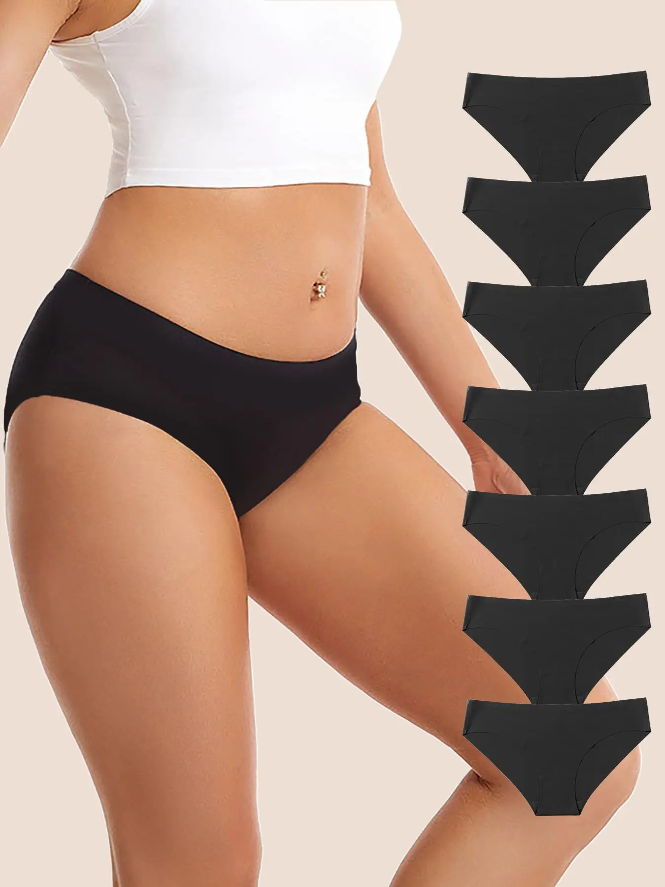 Women's Solid Color Knicker, Elegant Breathable Comfortable Panty for Daily Wear, Underwear for All Seasons