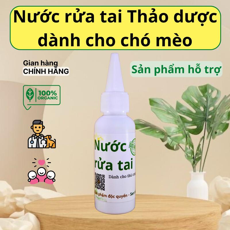 Nước rửa tai cho chó mèo từ Thảo dược - Hỗ trợ vệ sinh tai chó mèo