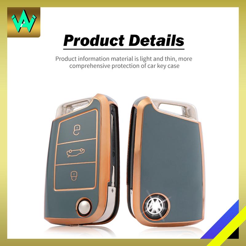 Product Introduction of Volkswagen VW Golf 7 Tiguan 2014-2018 Key Cover Sarung Kunci Kereta Keyless Car Key Case Chrome Accessories Automotive Interior 24