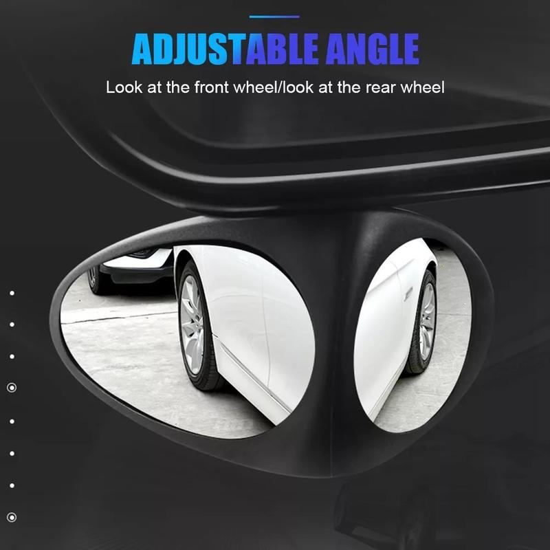 【24-hour shipping+free shipping+COD】360 Degree HD Car Blind Spot Mirror Rotatable Adjustable 2 Side Wide Angle Exterior Automobile Rear View Mirror Parking Mirror 8