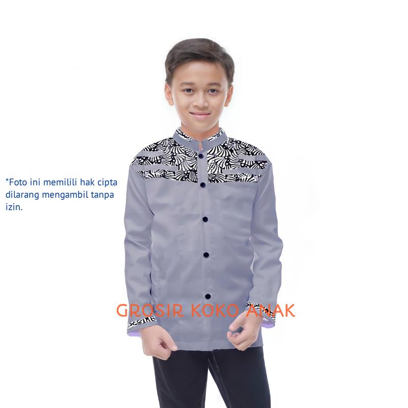 Baju Koko Anak Laki-Laki Muslim Cowok Atasan Lengan Panjang Premium Murah Terbaru Katun Nyaman 1