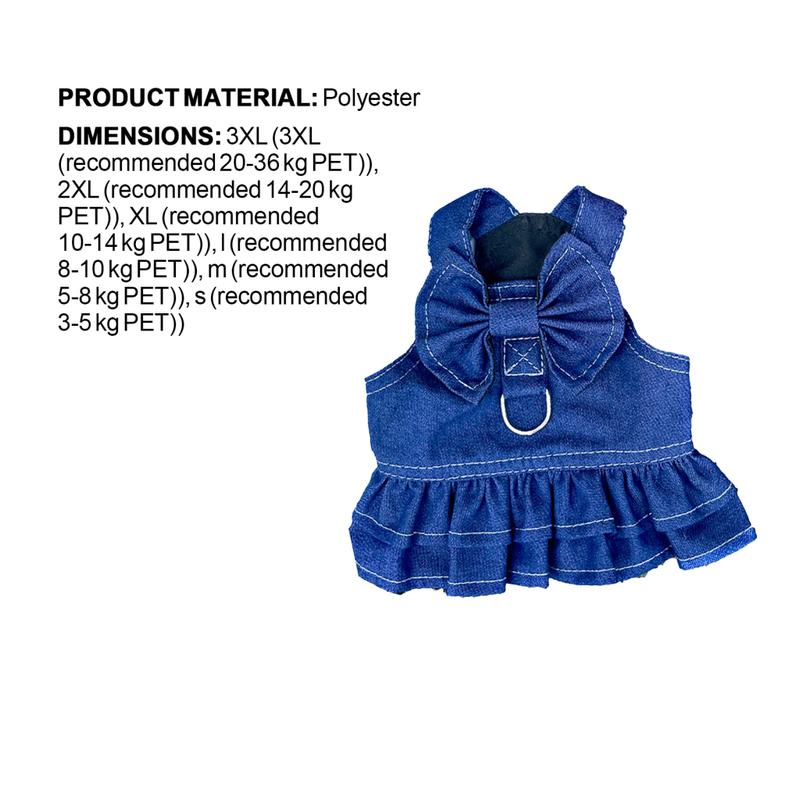 Kejixsa-Váy Denim Phong Cách Thú Cưng, Áo Vest Ngoài Trời, Quần Áo Không Tay Cho Chó Con, Quần Áo Bó Sát 2