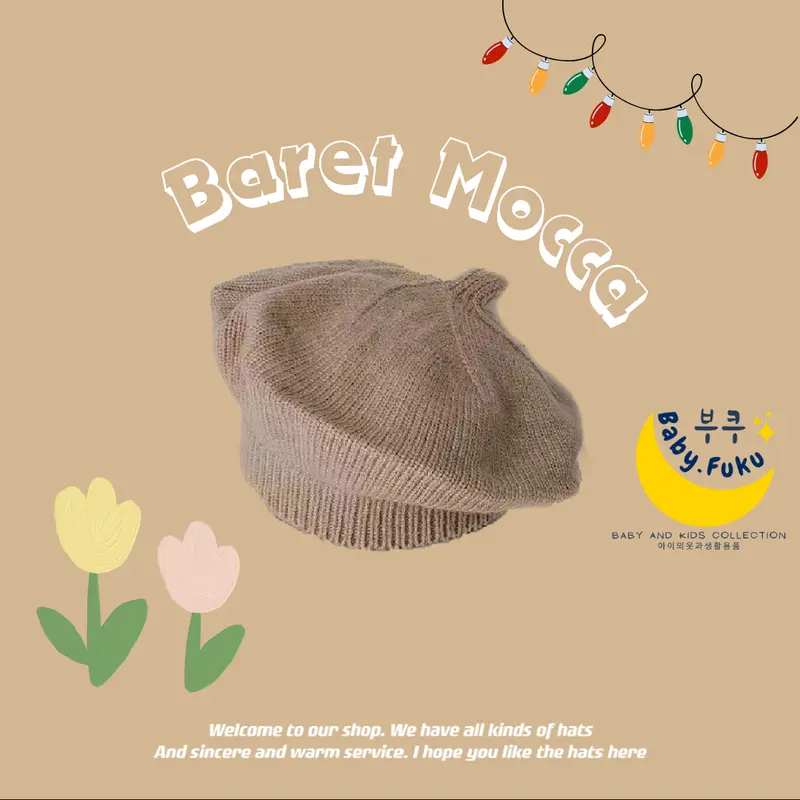 Baby.Fuku Topi Kupluk Anak Topi Bayi Kupluk Bayi Bahan Wol Rajut Banyak Motif Cewek Cowok Perempuan Laki-Laki 8