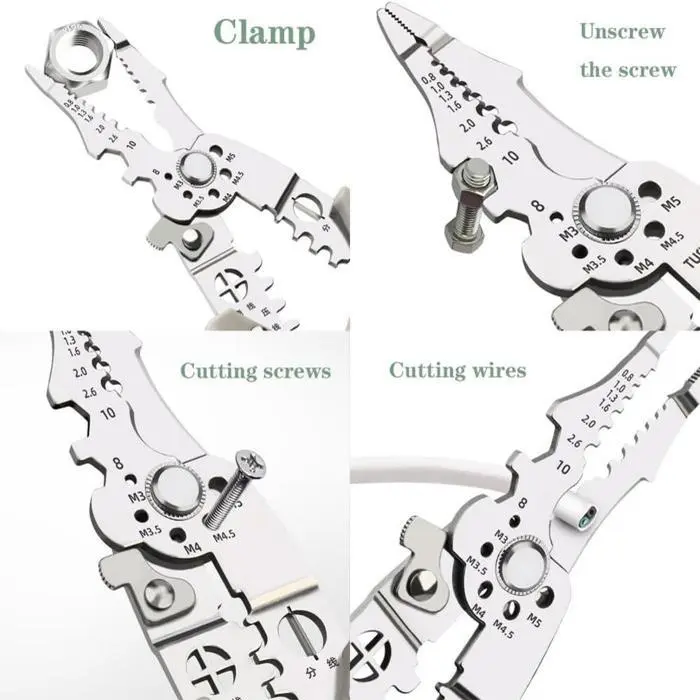 Tang Dekrustasi Kupas Potong Lilit Belah Crimping Skun Buka Baut Kabel Listrik 27 In 1 Multifungsi Wire Stripper 5