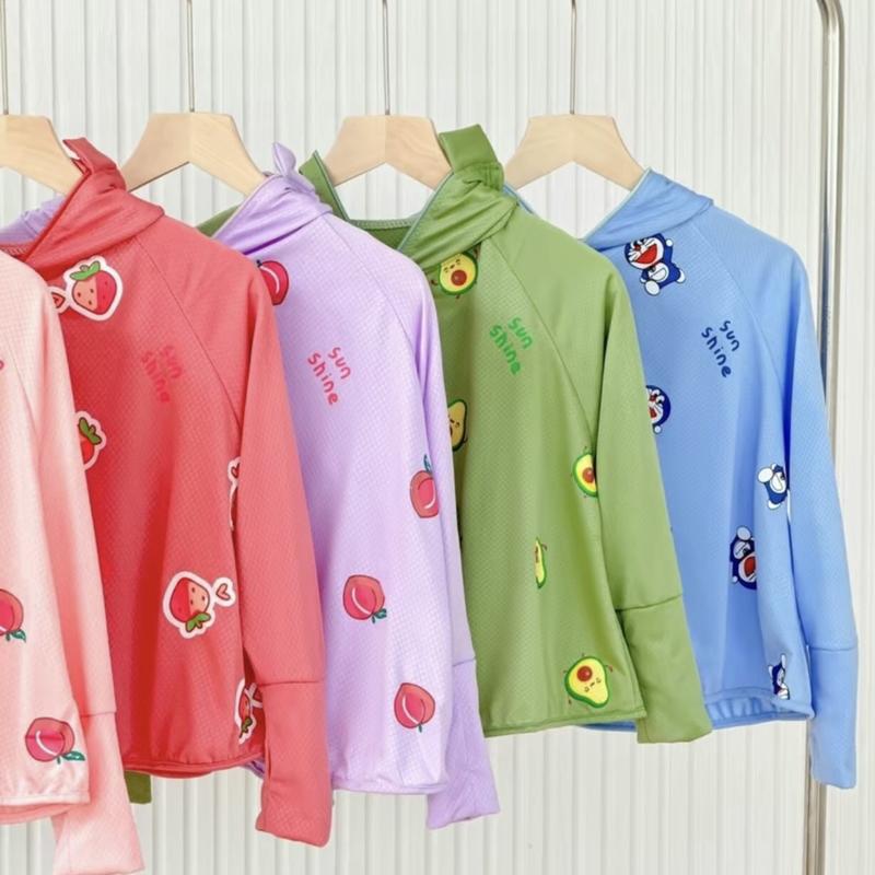 (10-25kg) Áo chống nắng họa tiết siêu yêu cho bé, thấm hút mồ hôi 0