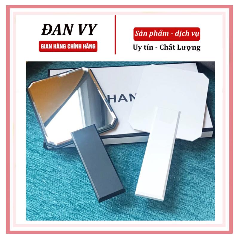 Gương CHỜ NEO cầm tay mini, gương soi mặt sang chảnh 2 màu đen trắng