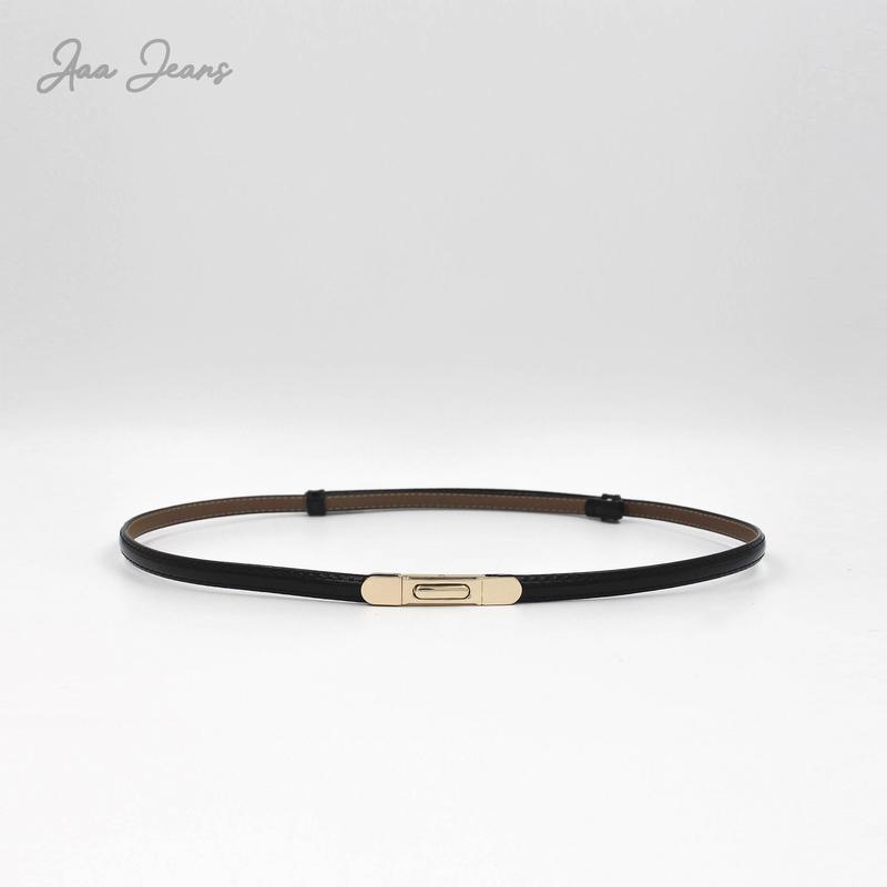 Đai thắt váy da thật bản nhỏ 1cm khóa bấm Women belt Aaa Jeans