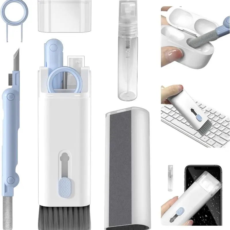 7 in 1 Electronic Cleaner Kit, 1 Count Keyboard Cleaner Kit with Brush, Multifunctional Cleaning Kit for Earphone, Keyboard, Laptop, Phone, PC Monitor 2