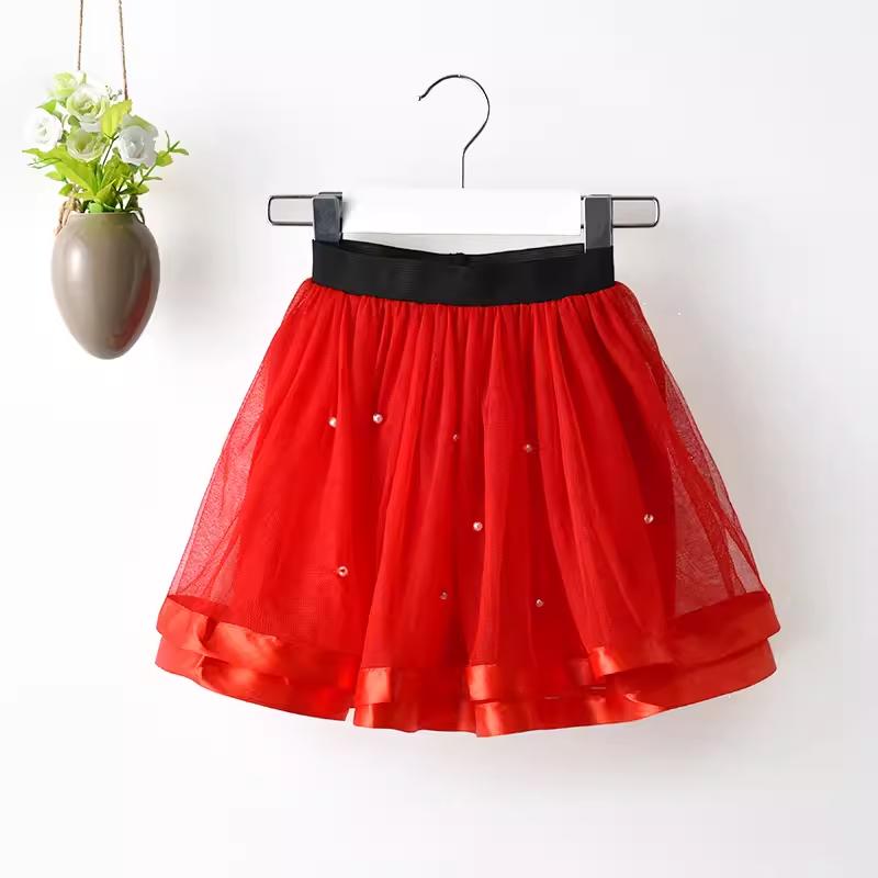 Product Introduction of Summer New Girls' Skirts Sweet Pleated Cake Princess Dress Fashion Half-Length Tulle Skirt Waist Skirt 8