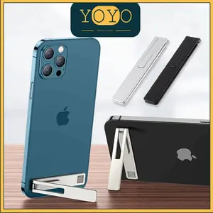 Stand holder dudukan hp phone stand tempelan holder L clip mini ultratin magnetic bracket hp besi iring ringstand kickstand hp