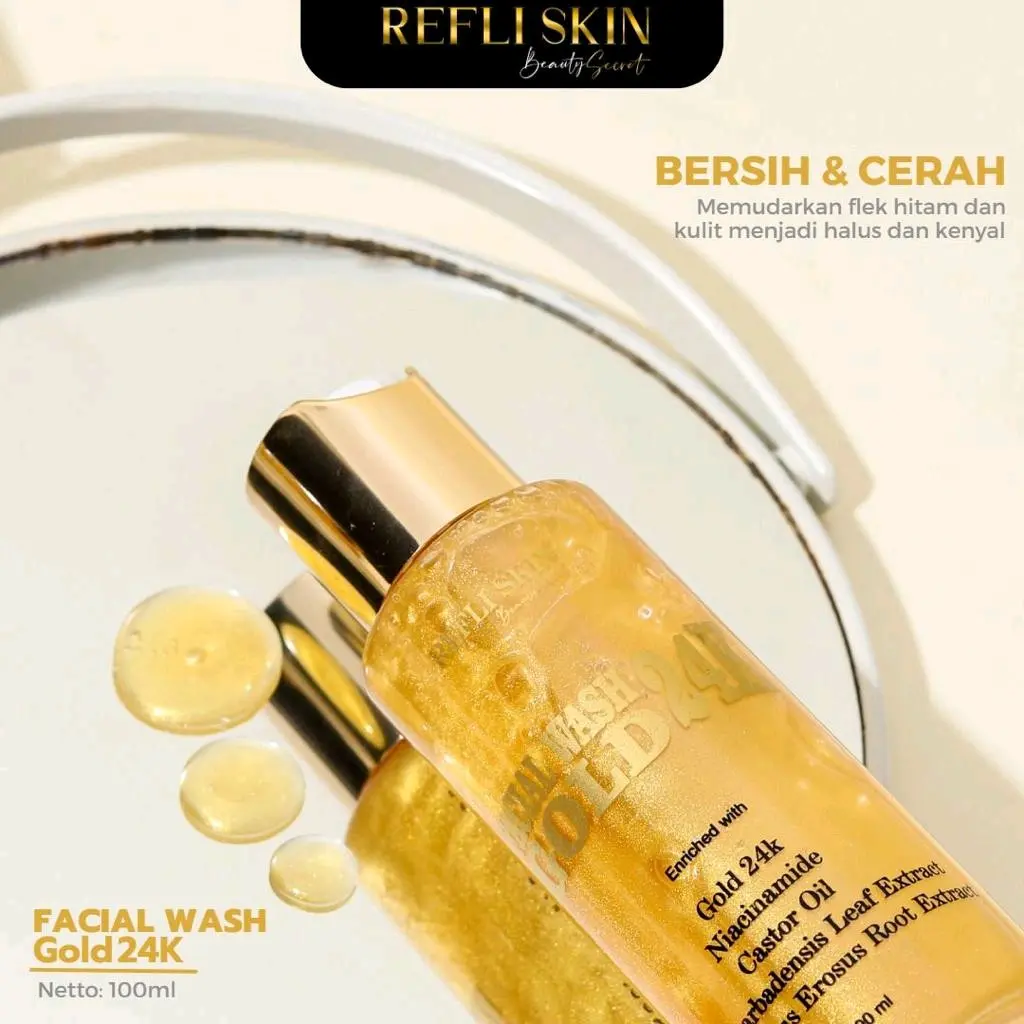 FACIAL WASH GOLD 24K REFLISKIN Kering Mencerahkan Wajah
