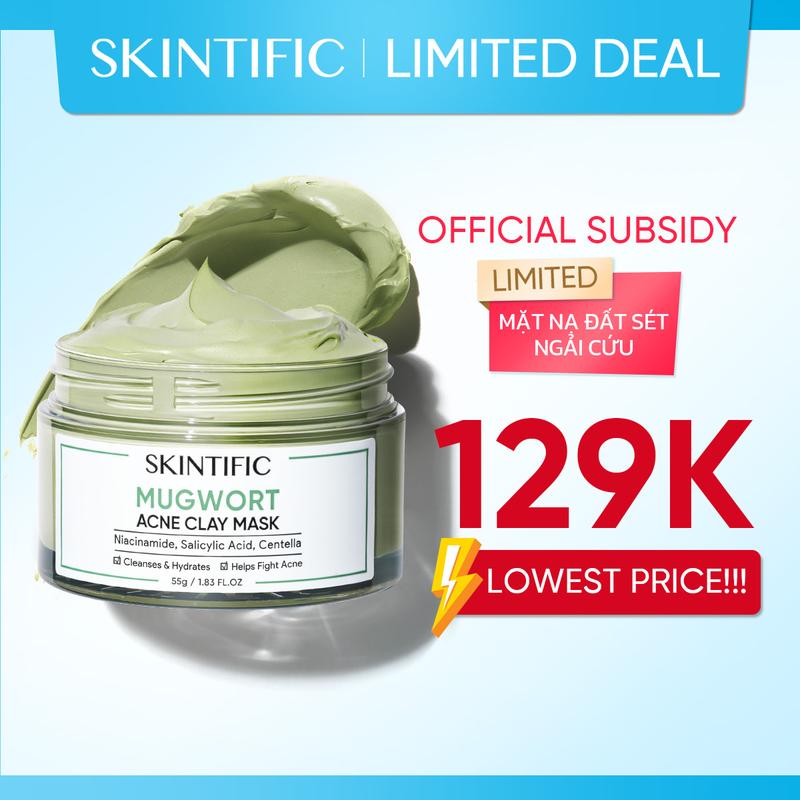 Mặt nạ đất sét ngải cứu cải thiện vấn đề mụn SKINTIFIC 55g-Skincare