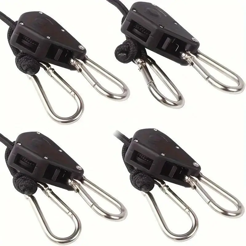 Camping Wind Rope Pulley Tie Downs with Carabiners, 4 Counts Durable Nylon Rope, Ideal for Securing Tents, Canopies & Tarps 7