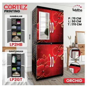 LEMARI PAKAIAN Plastik Tabitha Cortez Kaca Kunci Gantungan-JUMBO