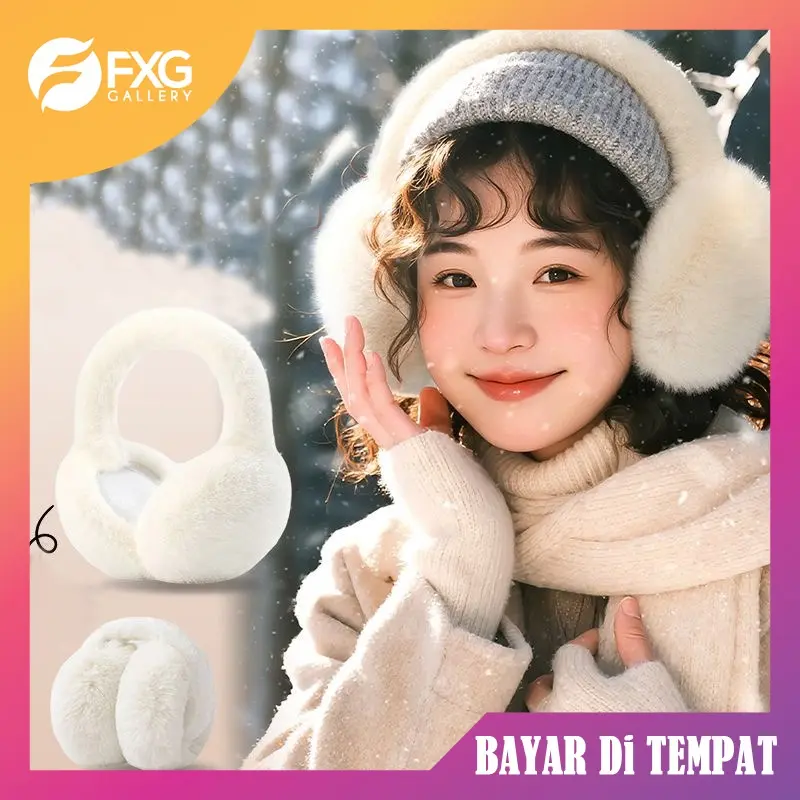 FXG Ear Warmer Bulu Tebal Korea – Penutup Telinga Musim Dingin Aesthetic & Hangat HAT06